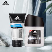 劲透控油！adidas 阿迪达斯 男士洗面奶 泡沫洁面膏100g+沐浴露100ml