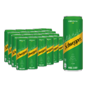PLUS会员：Schweppes 怡泉 无糖零卡 柠檬味 苏打水 330ml*24罐*4件