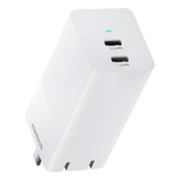 铭普（mentech）65W氮化镓充电器手机pd快充插头适用苹果iPhone14promax笔记本macbook电脑华为手机iPad双typec [极光白]APP远程控制，智能安全快充