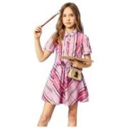 HAZZYS 哈吉斯 女童短袖设计格子裙 糖心粉 160cm