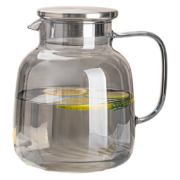 青苹果 高硼硅玻璃冷水壶 高硼硅升级加厚烟灰色1.8L*3件