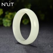 N2it 女士玉白色手镯 中号内径约58-59mm+首饰盒