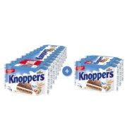 德国进口，knoppers 牛奶榛子/可可榛子椰子巧克力威化饼干250g 加赠75g