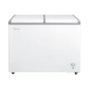 美的(Midea)冰柜220升家用商用囤货双箱双温冷柜蝶形门冷藏冷冻柜卧式冰箱省电 BCD-220VM(E)