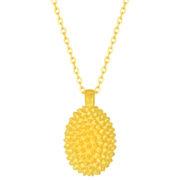 CHOW TAI SENG 周大生 黄金吊坠女足金榴莲吊坠3D硬金 0.4g