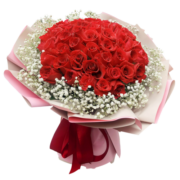 热带之恋RDZLLOVE母亲节鲜花速递红玫瑰花束礼盒香槟生日礼物送女友同城花店配送 33朵红玫瑰花束相思梅款