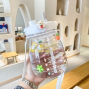 shoke 吸管大肚杯子水杯 1300ml+贴纸