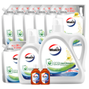 威露士有氧洗衣液套装20.24斤（瓶装2kg和1kg+袋装1kgx7+消毒液60mlx2）杀菌率达99%