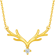 20点开始、需PLUS会员全品券：CHOW TAI FOOK 周大福 17916系列 一鹿有你 鹿头钻石项链 NU1977 40cm