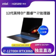 神舟战神T8-DA7NP+笔记本i7-12700H RTX3060独显直连游戏本2.5K屏