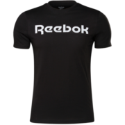 Reebok锐步官方男子TEE室内健身印花训练圆领短袖T恤 GJ0136_黑色 A/S