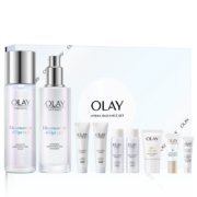 预售：玉兰油 OLAY 小白瓶美白水乳补水套装礼盒  乳液100ml+爽肤水精华150ml+赠乳35ml+水50ml+小白伞10ml+精华6ml+套外美白乳35ml+美白水50ml+氨基酸洁面20g