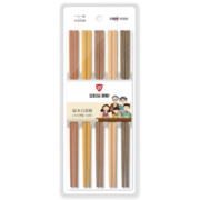 双枪 木筷 五色原木5双装