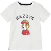 哈吉斯（HAZZYS）品牌童装男女童圆领衫夏季新品短袖T续中大童多色印花儿童T恤半袖 本白 155