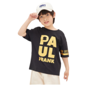 大嘴猴（paul frank）童装男童短袖t恤2023年夏季半袖中大儿童休闲上衣 米白色 160