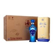 京东百亿补贴：洋河海之蓝 42度 绵柔浓香型白酒 蓝色经典 375ml*6瓶 (内含礼品袋）