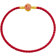 周大福（CHOW TAI FOOK）大福红系列 福气 女款配件烧青不锈钢扣手绳 16.25cm AX1