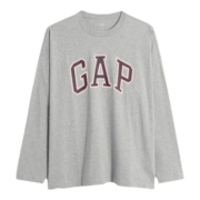 【亲肤】Gap男女装春季LOGO字母纯棉长袖T恤451047美式复古情侣