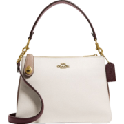 蔻驰（COACH）女士DOUBLE ZIP时尚手提包单肩包奶茶白色C0698【品牌授权直供】