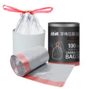 洁成 抽绳自动收口垃圾袋加厚手提式 45cm*50cm*100只大卷装