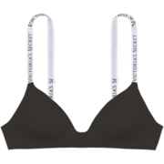 维多利亚的秘密（Victoria's Secret）预售 明星同款  Logo字母肩带薄衬垫无钢圈3/4罩杯文胸女士内衣 54A2黑色-薄无钢圈-07175 34B