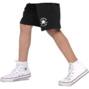 Converse 匡威儿童装男童裤子夏季新款纯棉运动短裤外穿星标宽松工装裤潮牌3-14岁女童透气裤子 正黑色 150cm/M