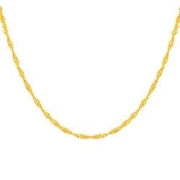 CHJ JEWELLERY 潮宏基 女士水波纹足金项链 约3.3g CX2009000220