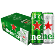 喜力（Heineken）啤酒500ml*21听大罐听装（经典18听+星银3听）实惠装