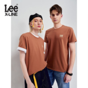 LeeXLINE23春夏新品标准版logo多色男女同款短袖T恤LUT0053984LE 棕色 S