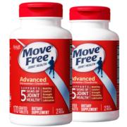 Move Free益节红瓶 氨糖软骨素钙片 美国进口维骨力盐酸氨基葡萄糖骨维力成人中老年护关节保健品 【足量氨糖】养护红瓶170粒*2