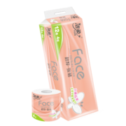 洁柔卷纸 粉Face 棉柔感4层120g卫生纸*12卷(4D立体印花 冲水速溶)