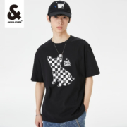 JACK&JONES 杰克琼斯 223101084 男士棋盘格纯棉短袖T恤