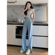 AAPEZER 女士冰丝开叉阔腿裤 多款可选