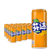 芬达 Fanta 橙味 摩登罐汽水 碳酸饮料 330ml*24罐 整箱装  可口可乐公司出品 新老包装随机发货