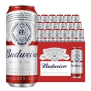 预告：百威（Budweiser）淡色拉格啤酒 450ml*18听 整箱装