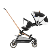 elittile逸乐途F1360°双向高景观溜娃婴儿推车可坐躺轻便折叠登机遛娃神器 F1Pro-小奶牛-平躺遮阳款