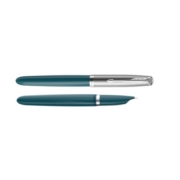 PARKER 派克 51 钢笔| 带镀铬饰件的浅蓝轴 | 笔尖 M 号配黑色墨盒