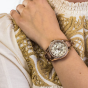 Fossil 化石 Riley系列 ES3466 镶施华洛世奇水晶玫瑰金三眼计时女表 凑单到手￥606.26