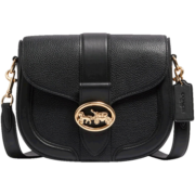 蔻驰COACH奢侈品女士单肩斜挎包马鞍包黑色 C3241 IMBLK【品牌授权 官方直供】