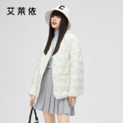 艾莱依轻薄羽绒服女短款冬新款潮鸭绒修身显瘦时尚设计外套