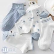 pduwf 夏季透气短袜 蓝色熊熊