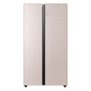 海尔（Haier）双开门冰箱对开门539升双变频一级能效风冷无霜大容量DEO净味彩晶钢化玻璃面板 539升香槟金（延迟发货）
