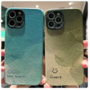 iphone11-14系列 湖蓝晕染笑脸-软皮壳