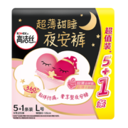 高洁丝（Kotex）蜜桃小姐安睡裤安心裤L号6条适合腰围60-100cm夜安裤裤型卫生巾