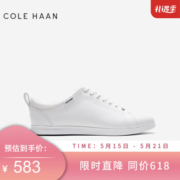 colehaan歌涵 女士休闲鞋春夏新款牛皮革面轻量脚感小白鞋运动板鞋 白色-W25898 35