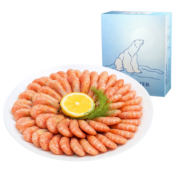 浓鲜时光丹麦北极甜虾熟冻北极虾冰冻虾净重1.5kg 礼盒装