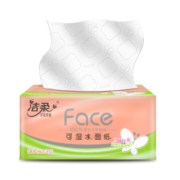 洁柔抽纸 4D科技压花3层100抽纸面巾*8包  M号 粉Face亲肤 无化学粘胶