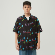 22日10点：gxgjeans 男士涂鸦衬衫 11C123001D