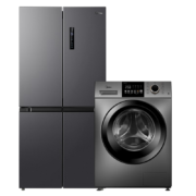 618预售、PLUS会员：Midea 美的 冰洗套装 10KG滚筒洗衣机全自动MD100V33WY+471升变频冰箱BCD-471WSPZM(E)