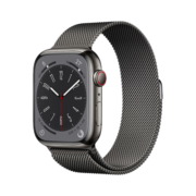 Apple Watch Series 8 智能手表GPS + 蜂窝款45毫米石墨色不锈钢表壳石墨色米兰尼斯表带MNKY3CH/A
